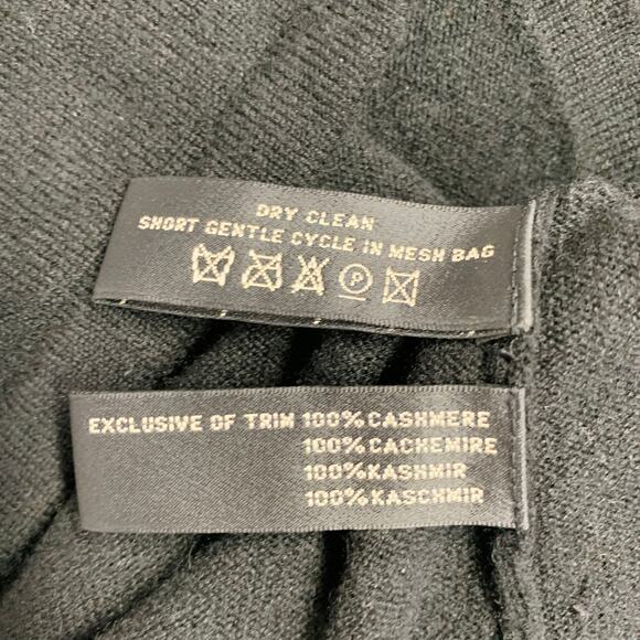 RALPH LAUREN Size M Black Cashmere Beaded V-Neck Dress Top - Picture 10 of 10